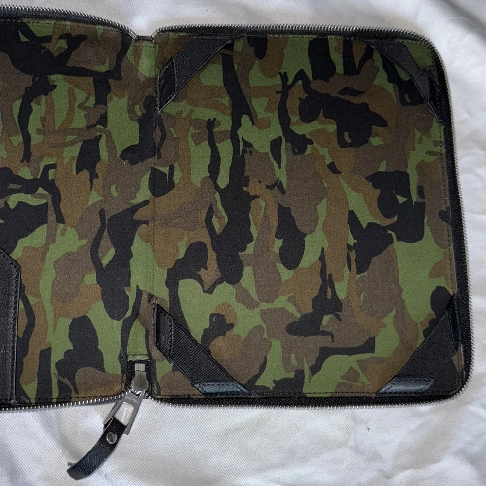 Jimmy Choo Black Leather Pouch with Silver Accents
